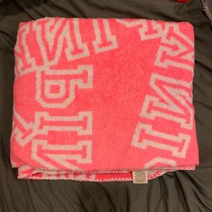 Pink throw blanket